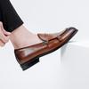 Loafers Men's Leather Shoes British Style One Pedal Business Lazy Casual Double Buckle Loafers Versatile Men's Shoes Wedding Shoes