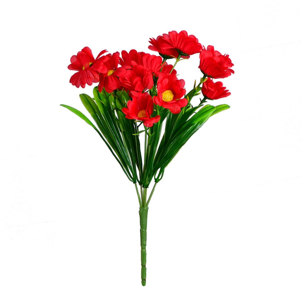 

Искусственный подсолнух, цветочный декор с листьями, домашний офис, подсолнух красный