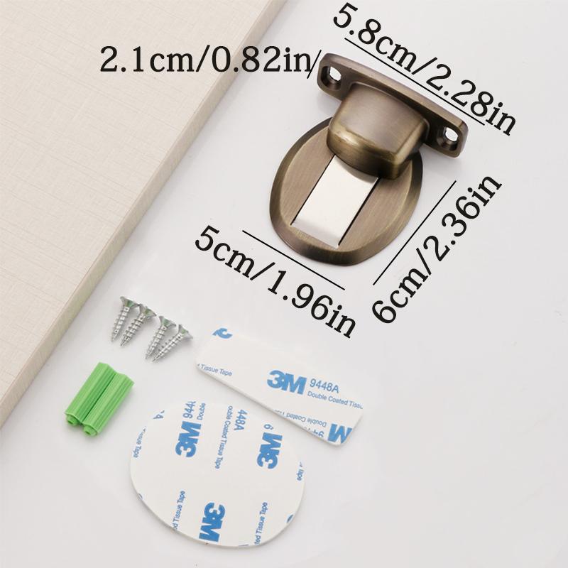 Stainless Steel Punch Free Invisible Door Stop Strong Magnetic Household Bedroom Bathroom Anti Collision Furniture Hardware