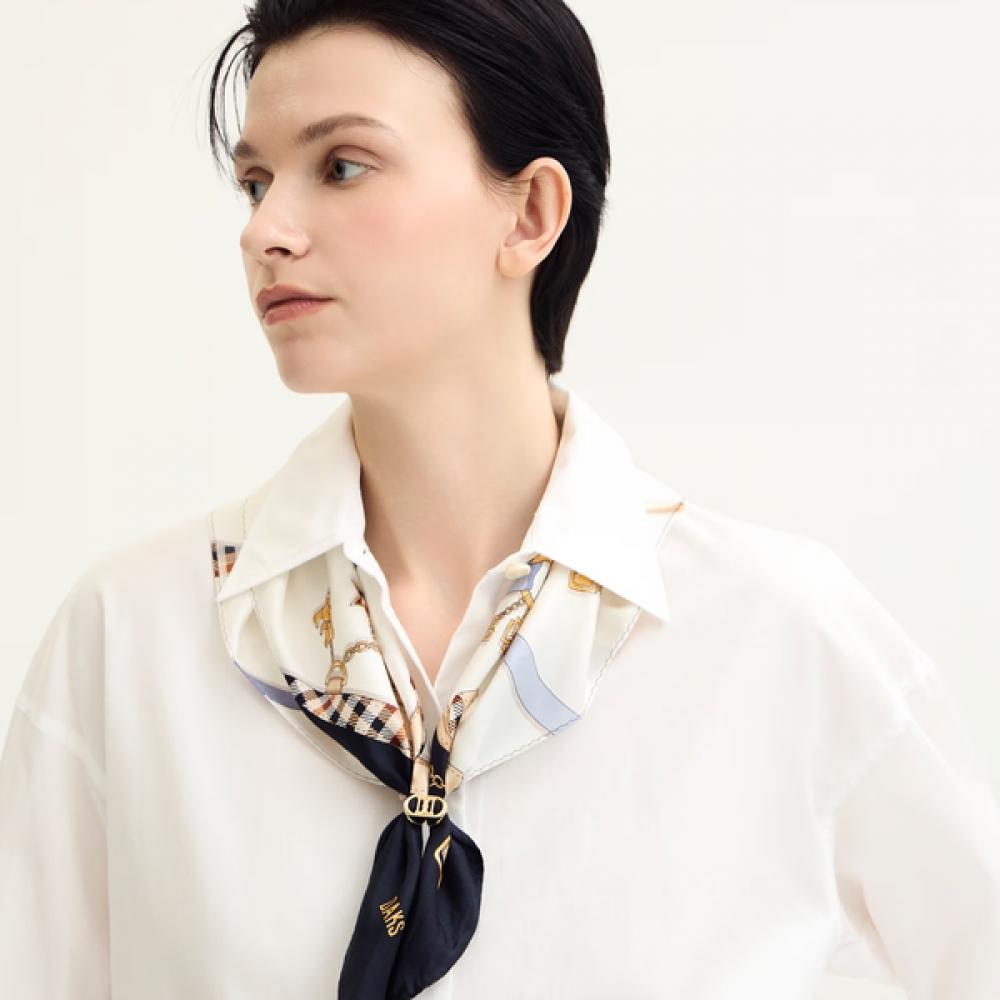 Daks Navy Ribbon Chain Mix Silk Scarf Dcsc5f190n2 Single option