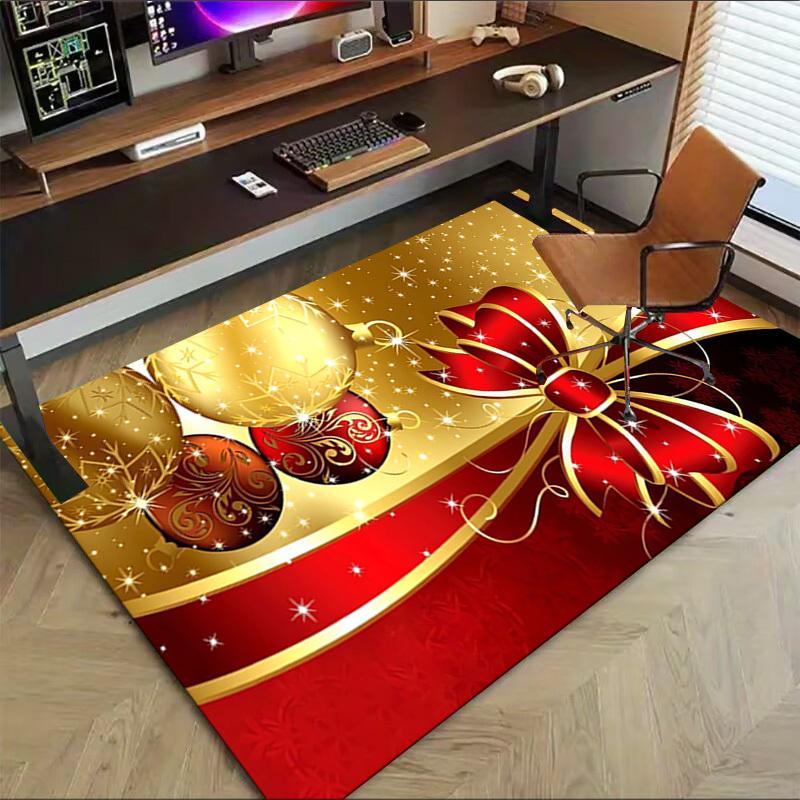 Christmas ornaments Crystal Velvet chair mat Area Rug - Non-Slip, Floor Mat, Office Desk Chair Rugs, Bedroom Decor.Christmas Gift-1106130