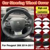 OEM Style For Peugeot 308 2014 2015 2016 2017 Microfiber Leather Car Steering Wheel Cover Auto Accessories