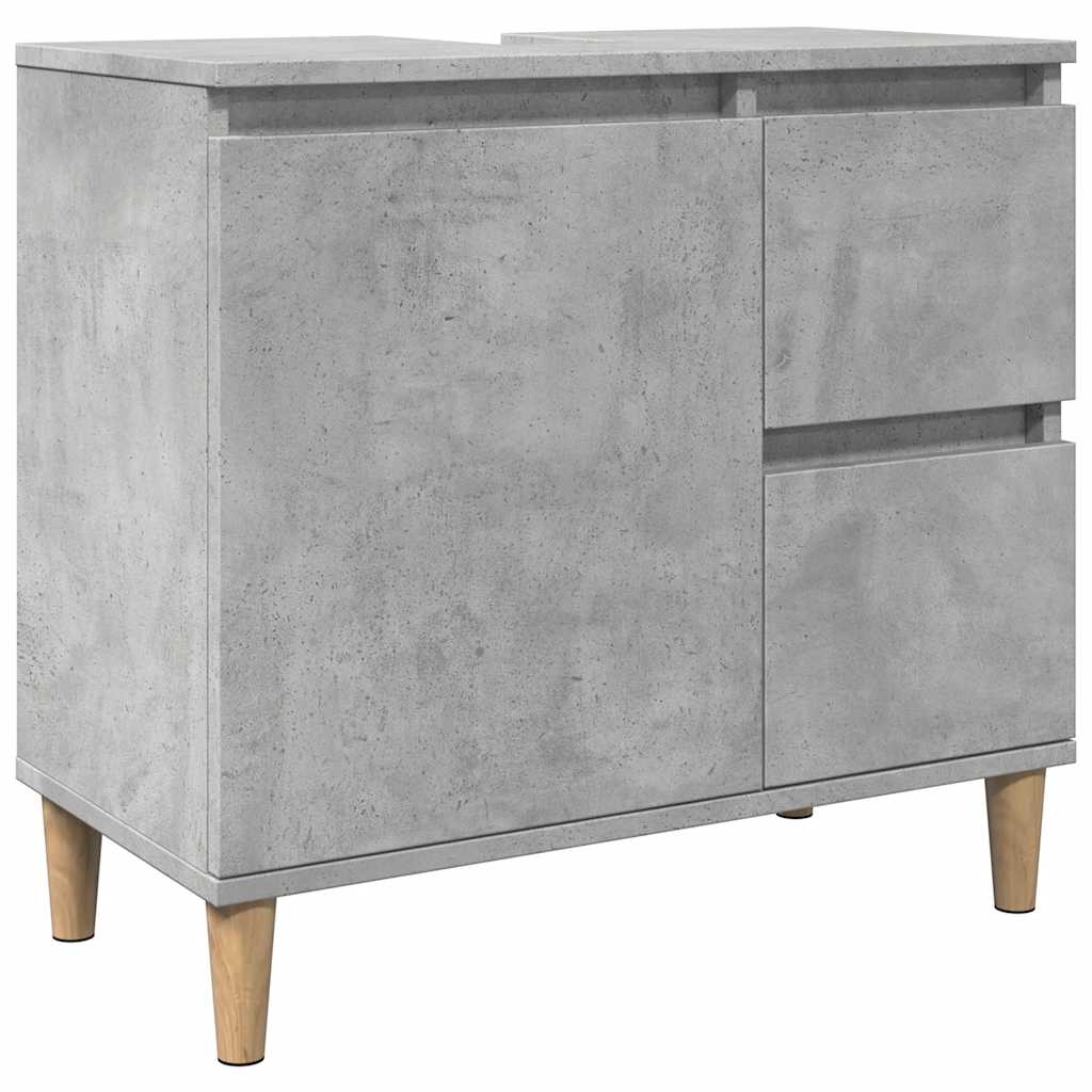 Modern bathroom vanity, storage cabinet under the sink, open storage on the side with door, 65x33x60 cm