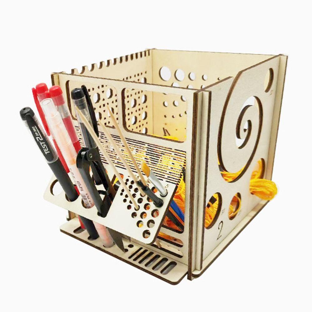 Wooden Frame Paint Brush Holder DIY Makeup Brushes Shelf Desk Organizer  Art Brush Organizer