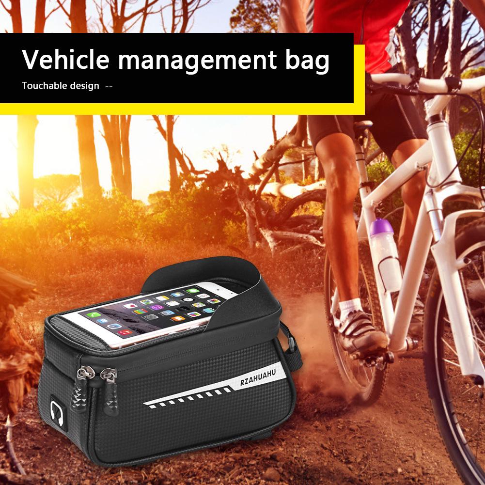 Mountain Bike Top Tube Frame Bag with Touch Screen Phone Holder
