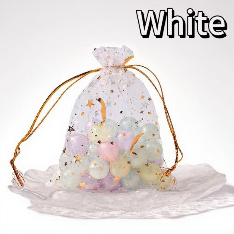50-200pcs Moon Star Organza Gift Bag Multicolor Gifts Pouches For All Saints' Day Christmas Wedding Party Candy Jewelry Packing