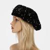 Women's Sequin Beret: Autumn Winter Trendy Street Style Painter's Hat - Versatile European & American Fashion Pumpkin Design.