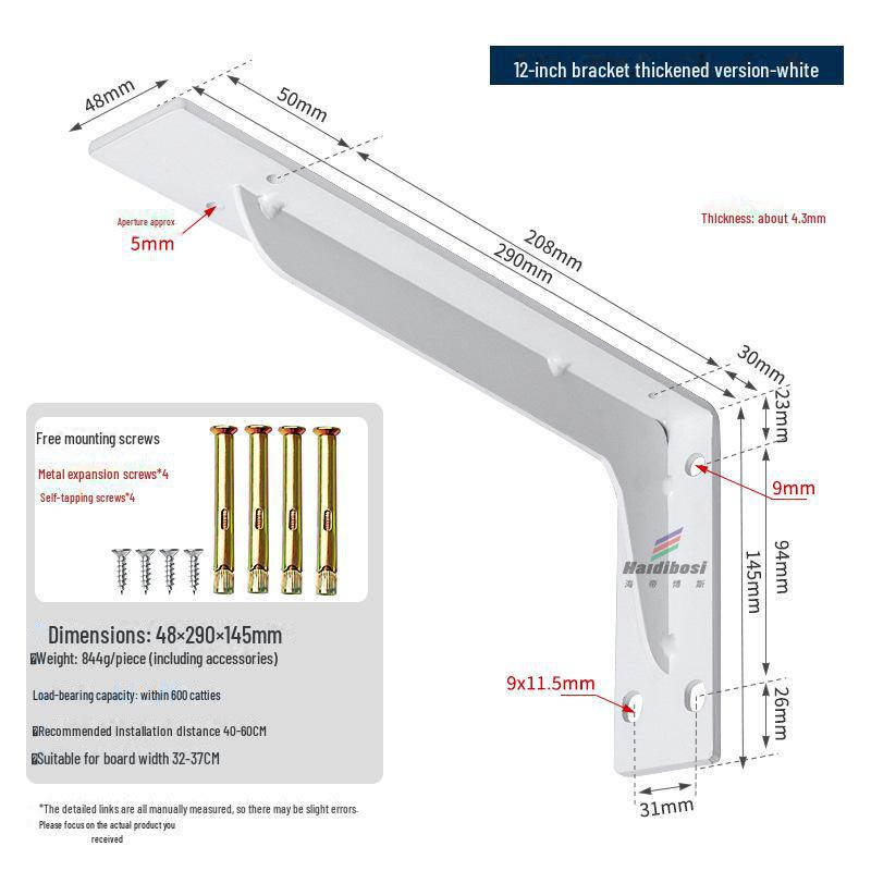 Suport de perete triunghiular rezistent pentru instalarea ascunsă a unui dulap TV