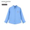 Teenie Weenie Kids Unisex Linen Embroidered Bear Shirt