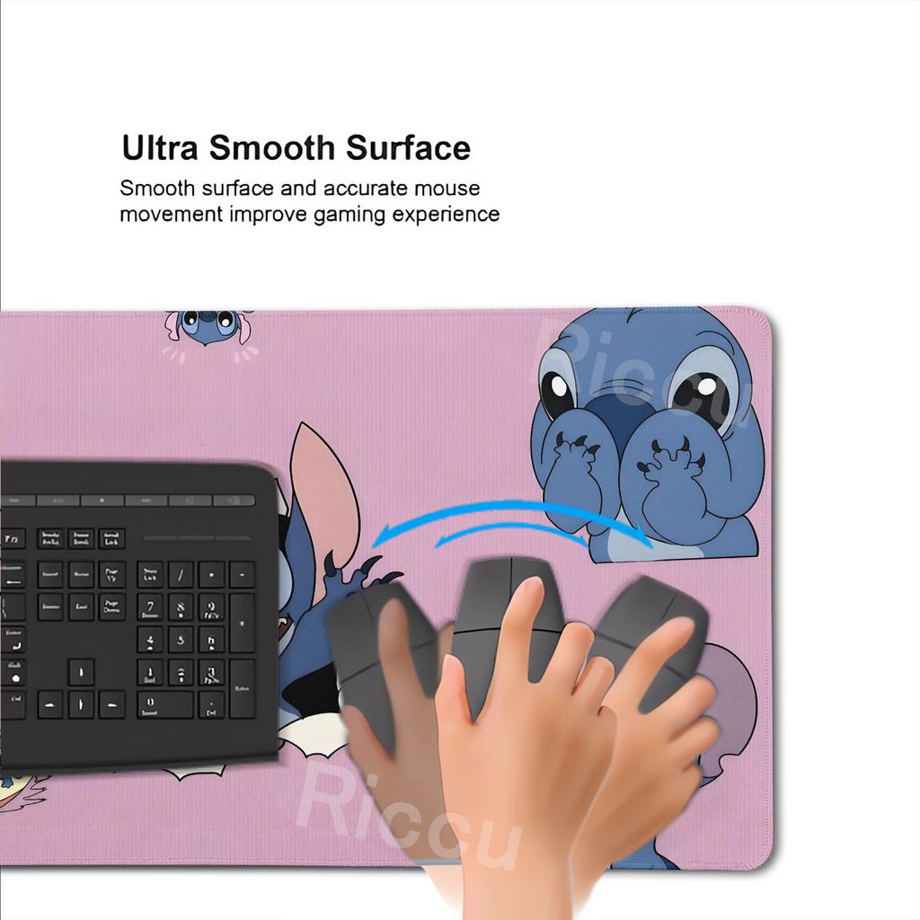 Kawaii Stitch Pattern Anime Mouse Pads Aesthetics Large Extended Cartoon Gaming Accessories Offices Laptop Non Slip Gamer Carpet