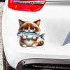 Funny Cats Eat Fish Car Stickers Waterproof Vinyl Decals Auto Body Window Bumper Decor Motorcycle Helmet Stickers TM186