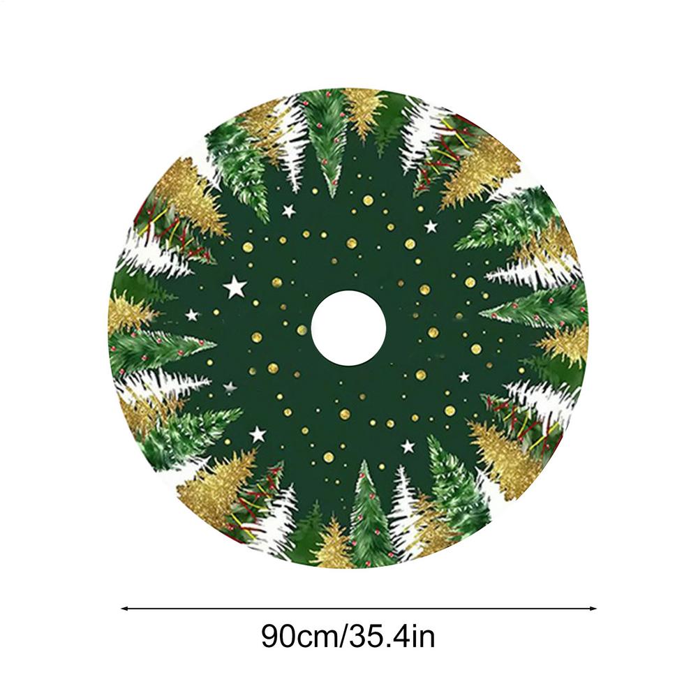 

90 см Печатный Мультяшный Лес Рождественская Елка Праздничные Аксессуары Декор Двусторонний Юбка для Рождественской Елки Основание Рождественской Елки Воротник