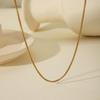 18k Gold and Stainless Steel Mesh Choker - European & American Style, Simple, Non-Fading