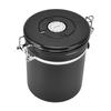 Airtight Coffee Canister Storage Jar Date Tracker CO2 Release Valve Stainless Steel Container Black