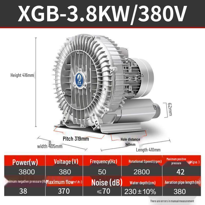 Industrial High-Power Vortex Blower Fan for Vacuum & Fish Pond Aeration