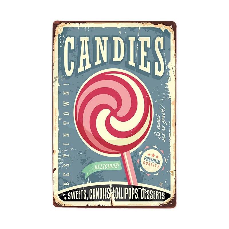 Lemonade Drink Candies Vintage Tin Signs Cafe Bar Pub Retro Wall Decor Metal Poster 20x30cm
