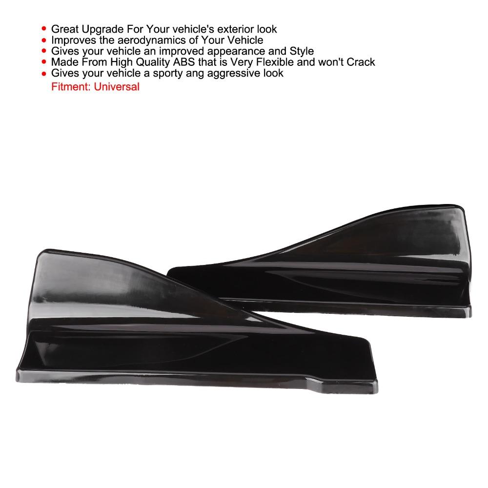 2 PCS Glsooy Black Rear Bumper Spoiler ABS Bumper Lip Bumper Lip Side Skirts Car Exterior Upgrade