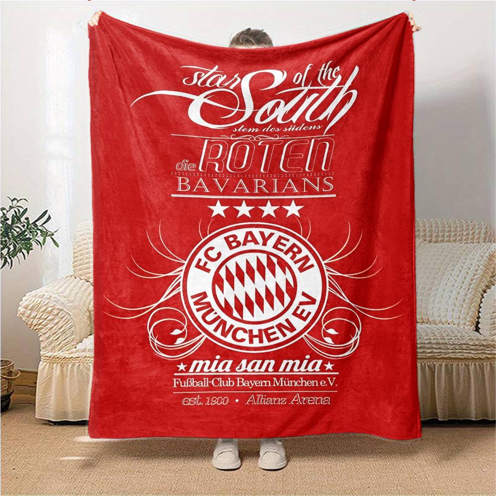 Coperte con stemma del Bayern Monaco in flanella stampata, traspiranti, calde, da divano, per casa, ufficio, copriletti 0708a118