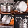Japanese Style 304 Stainless Steel Single Serve Hot Pot with Lid