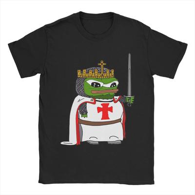 P-Pepe Knight's Templar Apu T-Shirt for Men Creative 100% Cotton Tee Shirt O Neck Short Sleeve T Shirt Plus Size Clothing