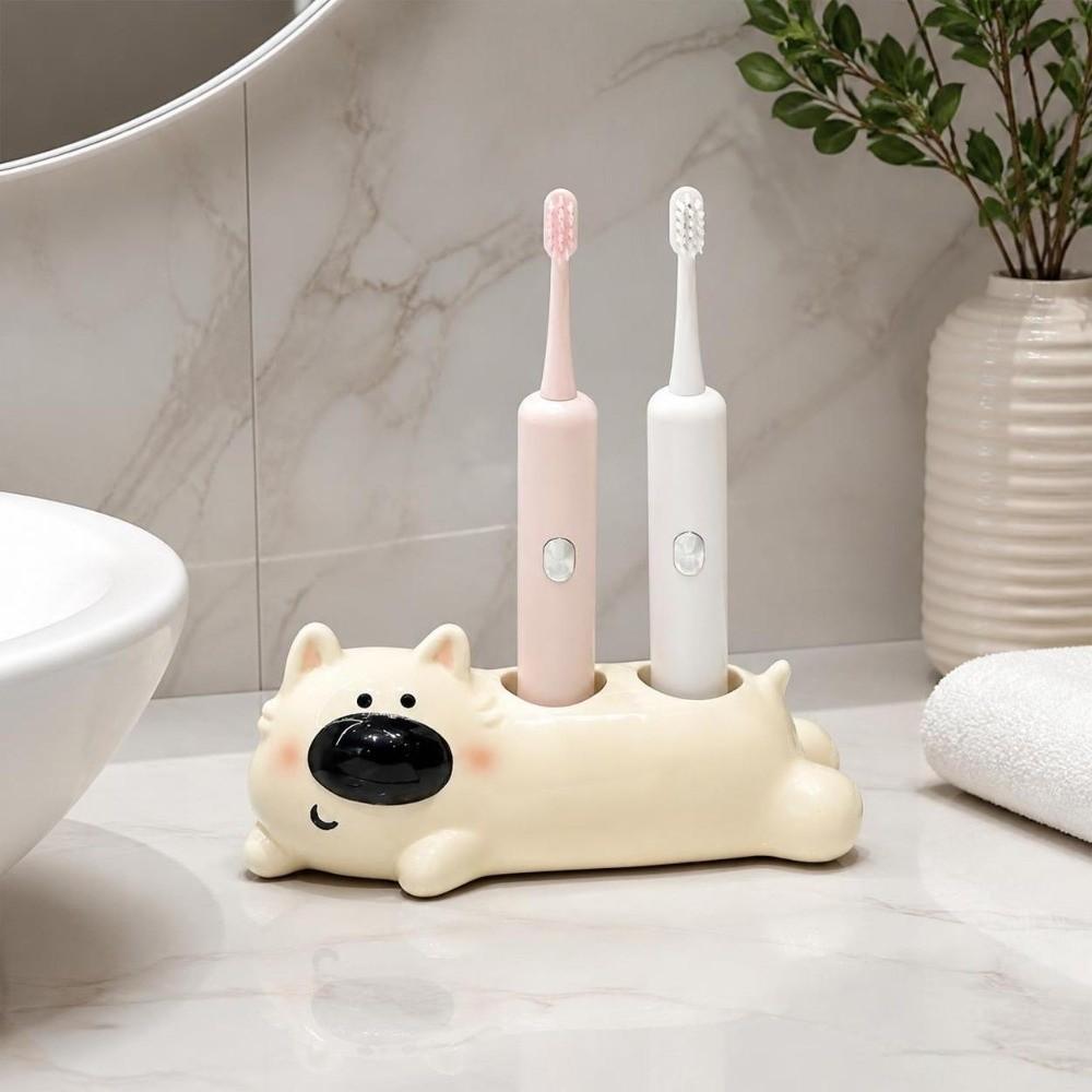 Creative Puppy Toothbrush Holder Ceramic Electric Toothbrush Stand Washstand
