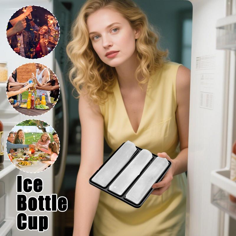 Ice Molds Silicone Ice Trays Cube Mold Silicone 3 Grid Rhombus Shaped Reusable Mould Easy Release Kitchen Tools Bar Supplies For