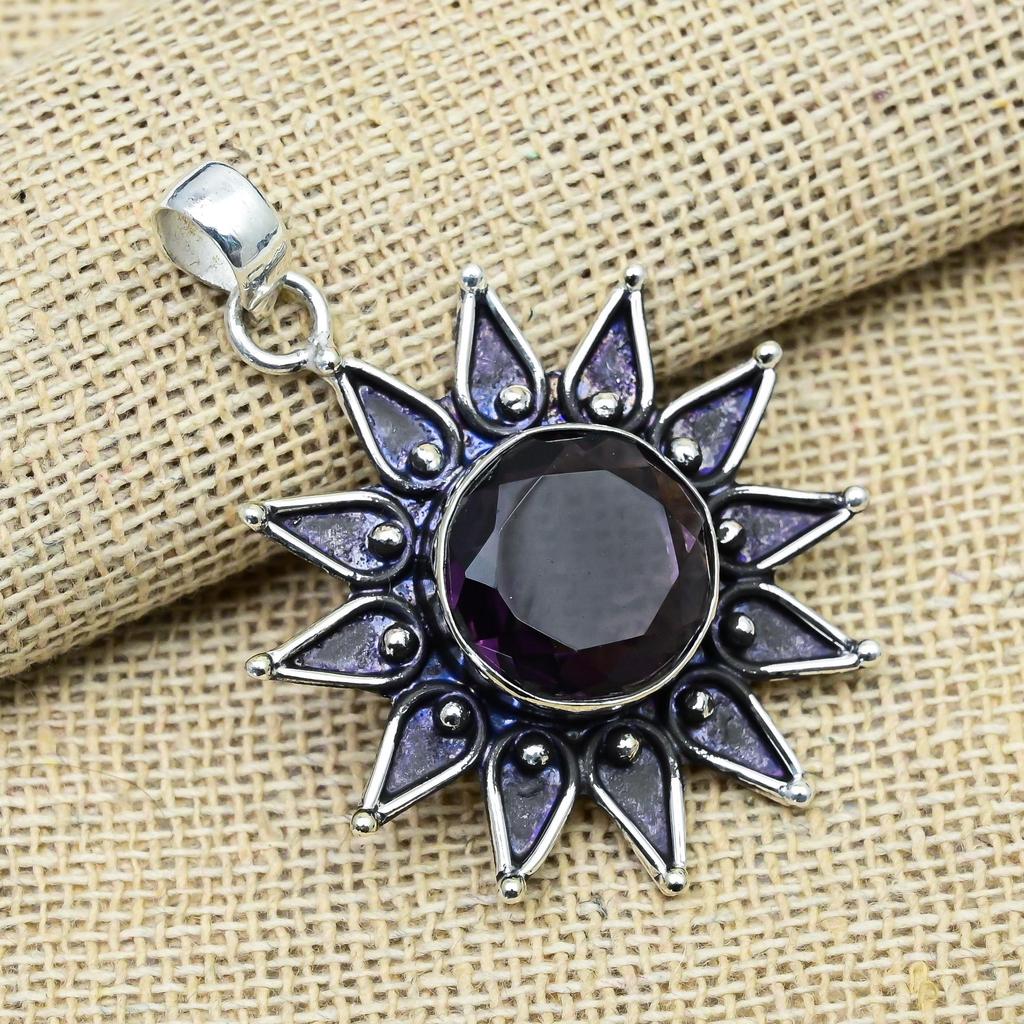 Amethyst Gemstone  Handmade 925 Sterling Silver Jewelry  Beautiful Pendant For Thanksgiving