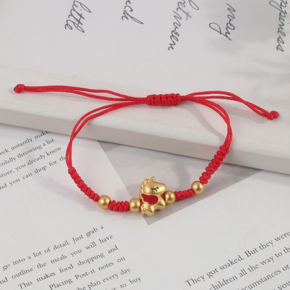 

Новогодний ручной браслет, браслет на удачу, красная веревочка с лошадкой, 2026 2026 год Лошади, браслет на удачу, для девочек Style 8