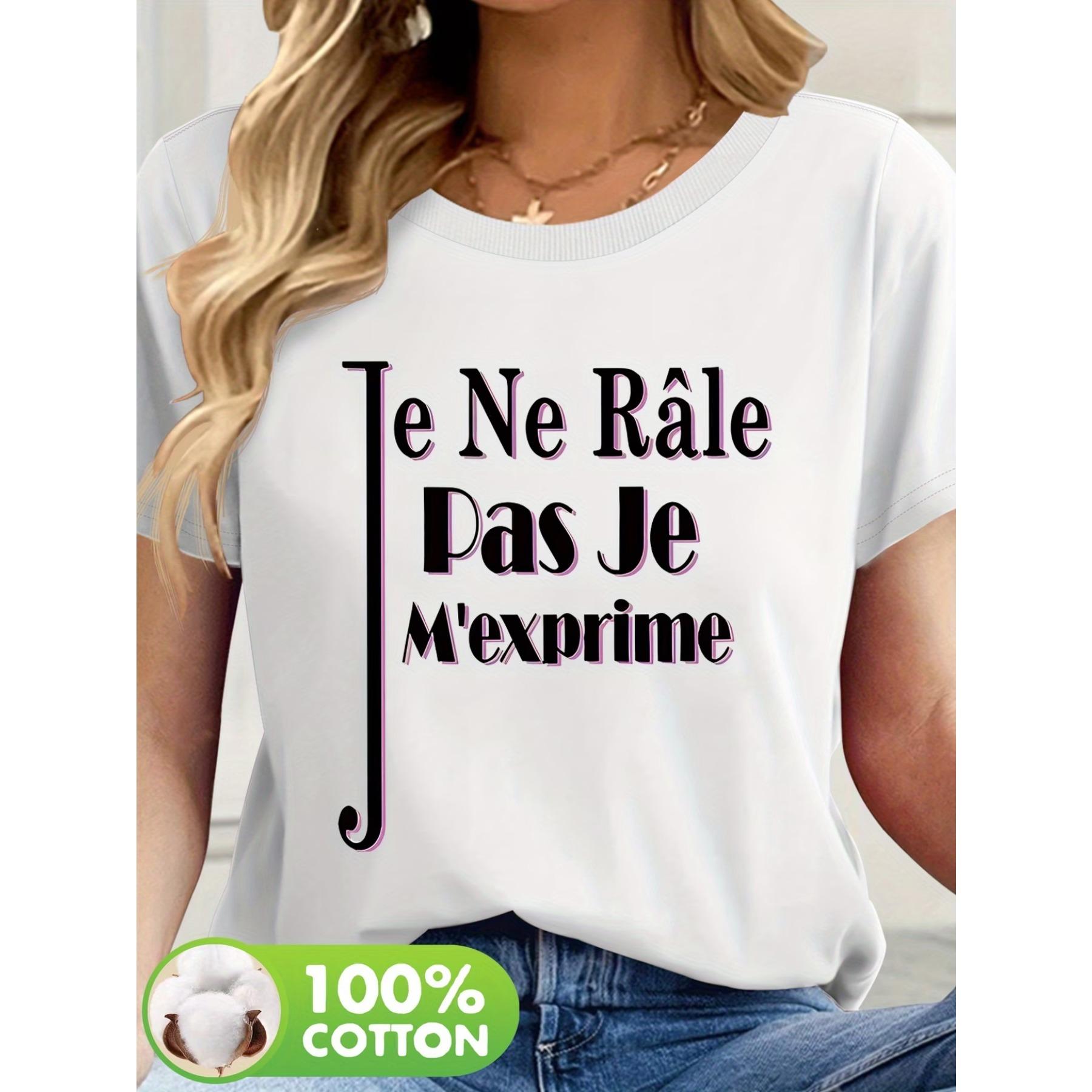 

Повседневная футболка с принтом букв, круглым вырезом и короткими рукавами, новая летняя женская одежда T52 S белый