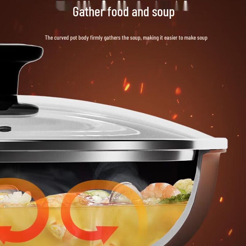 Aishida Lightweight Non-stick Flat Bottom Wok