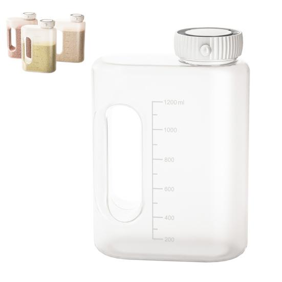 Bohnenbehälter mit ergonomischen Griffen Transparente Sichtbarkeit Tragbarer Lebensmittelbehälter Präzises Vorratsglas für Zutaten