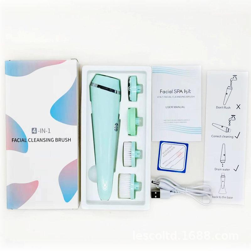 Electric Ultrasonic Waterproof Facial Cleanser and Brush