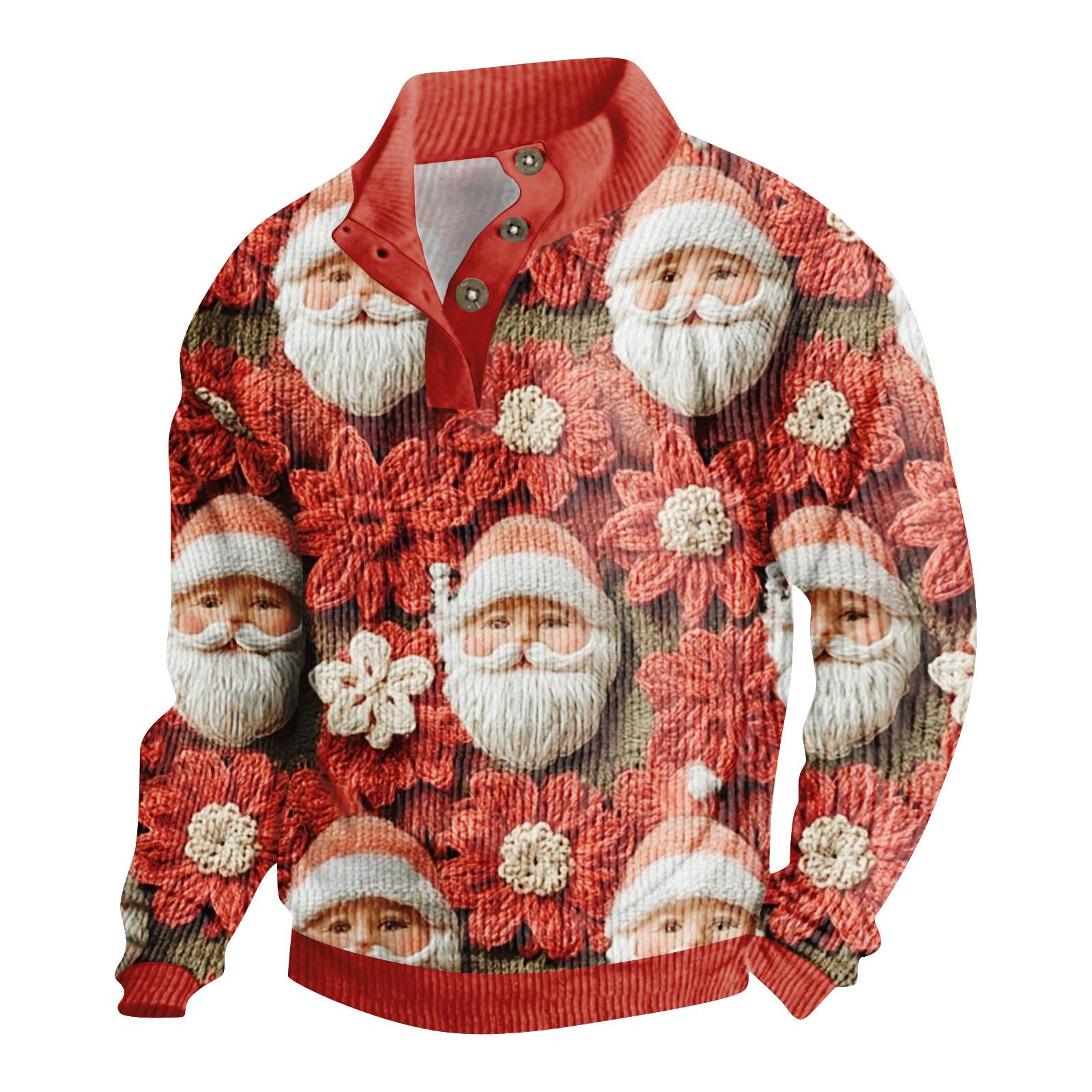 

Мужская вельветовая рубашка на пуговицах с рождественским принтом S