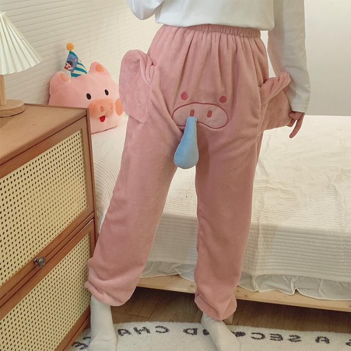 Cozy Coral Fleece Women's Pajama Pants - Autumn/Winter Casual Loose Fit