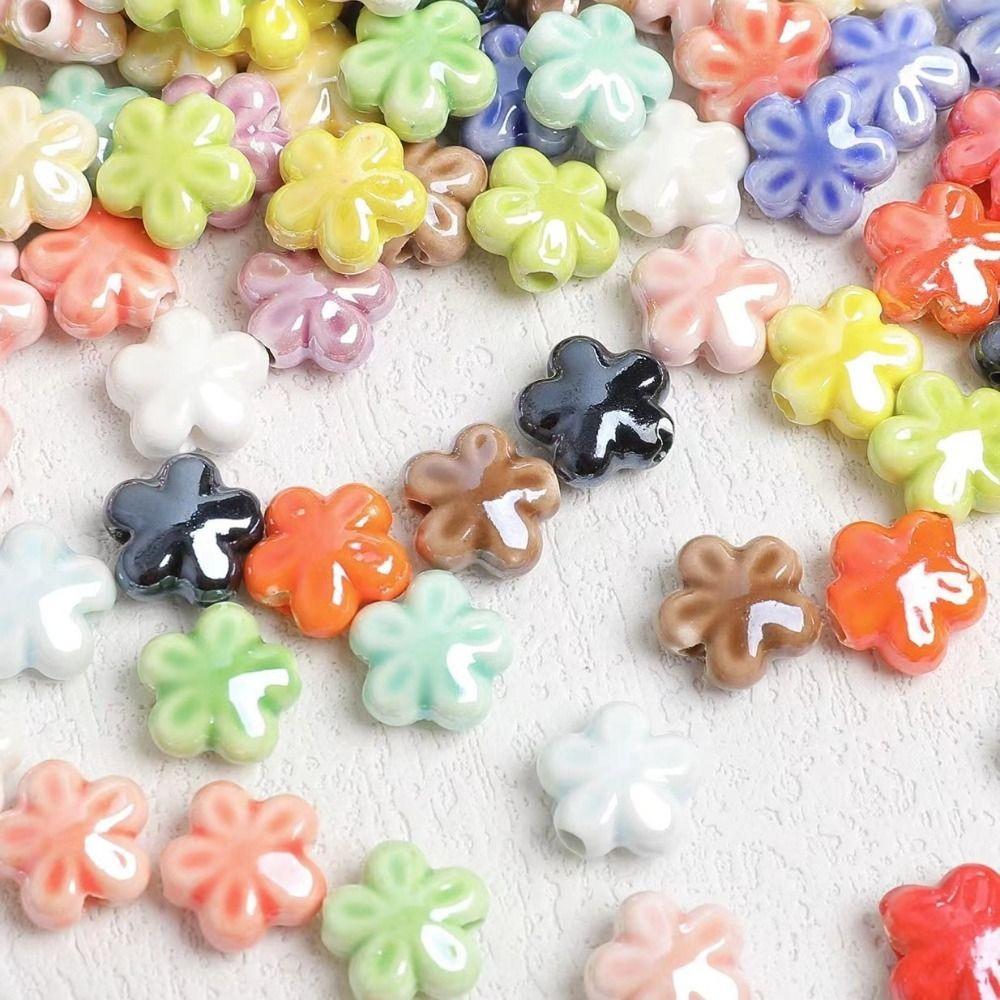 10pcs Fresh Color Ceramic Spacer Loose Beads Handmade Craft Jewelry Making Material Student