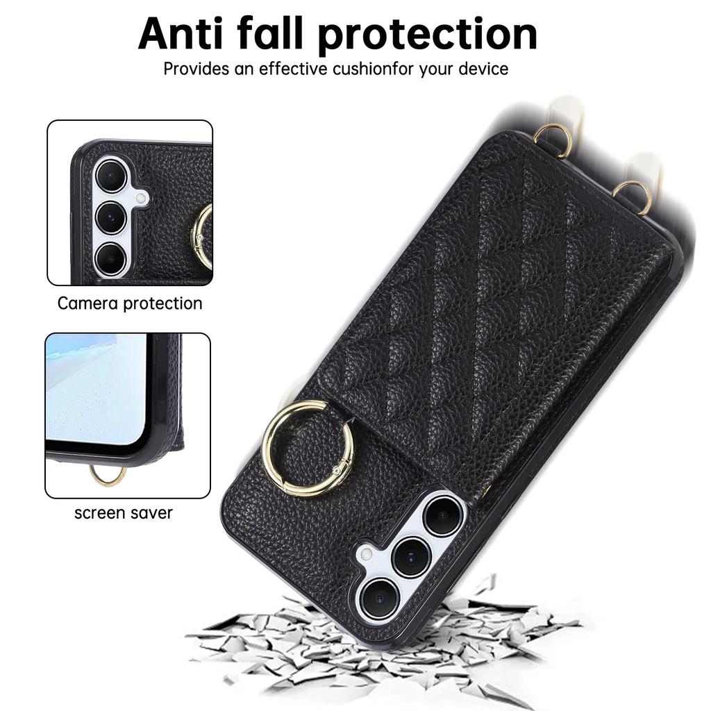Crossbody Wallet Phone Case for Samsung Galaxy S25 Edge Ultra A56 A36 A25 A16 S24 S23 FE S22 Plus S21 S20 A06 A55 A54 Lanyard