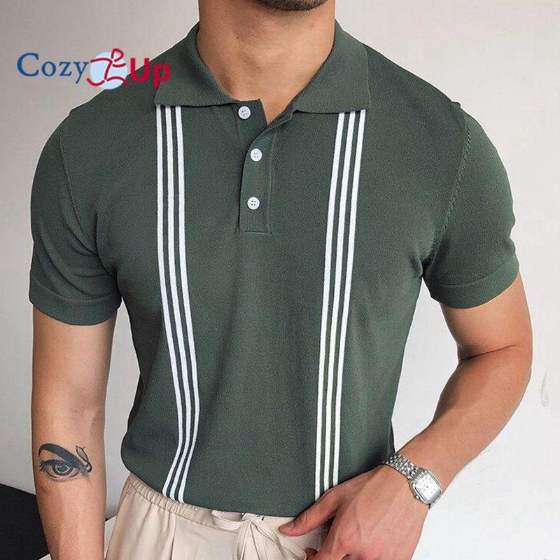 

Мужская повседневная трикотажная рубашка-поло Cozy Up, трикотажная рубашка на пуговицах 3XL зелёный