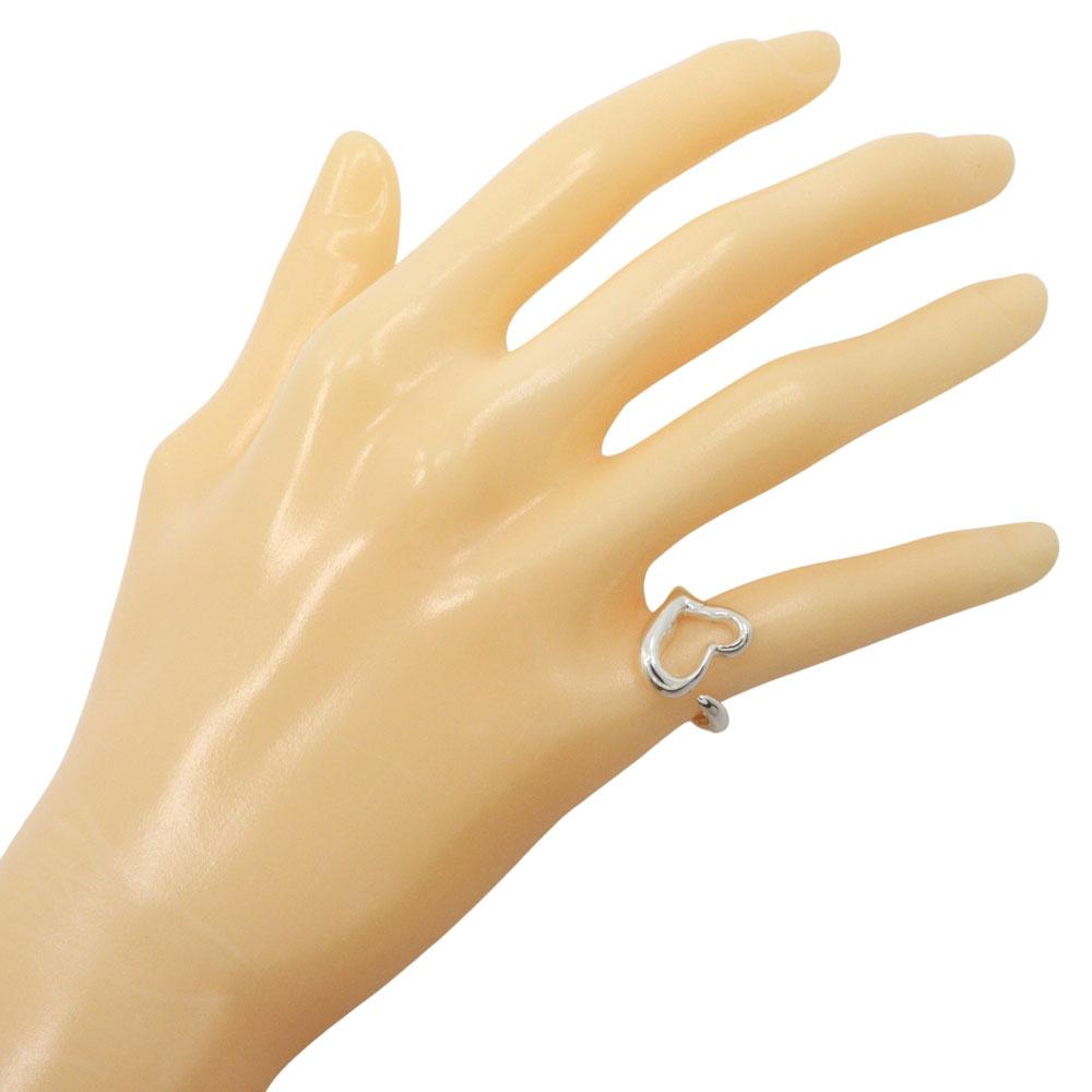 TIFFANY&Co. Open Heart Ring Elsa Peretti Silver925 #4.7(US Size) Heart 4.5g Women Used