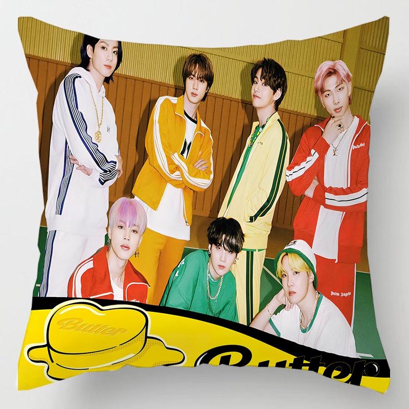 Bts Bangtan Boys Cushion Cover Decorative Soft Pillow Case Sofa Car Cover Throw