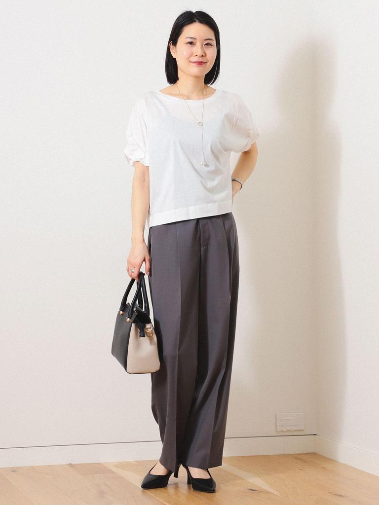 Beams Heart Tee Twist Sleeve Pullover FREE S/S Women's OFF_WHT