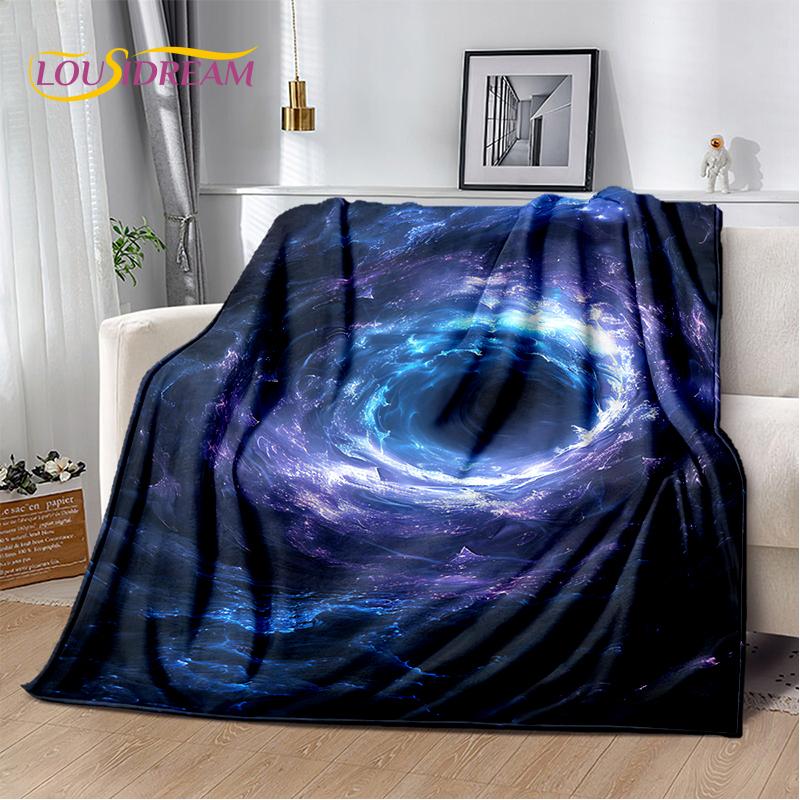 Universe Space Stars Black Hole Galaxy Earth Milky Way Soft Blanket,Soft Throw Blanket for Home Bedroom Bed Sofa Cover Kid Gift