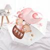 Heart-Shaped Hot Air Balloon Basket with Bears - Romantic Valentine's Day Gift for Fans, Travelers, Everyday Use, Foldable Umbrella Design,