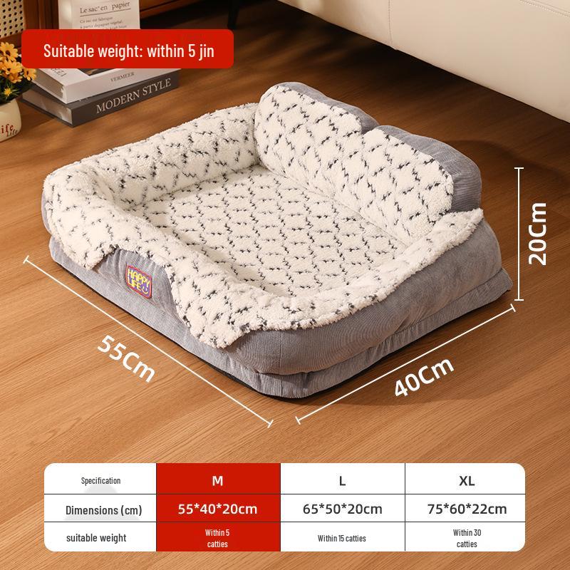 

All-Season Cat & Dog Nest: Cozy Warm Bed with Neck Support Universal for Cats and Dogs