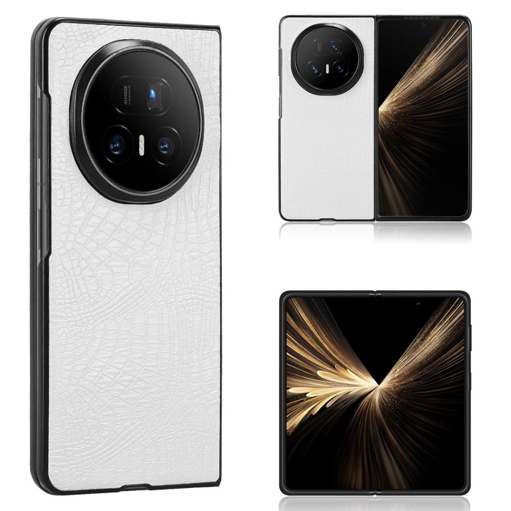 For Honor Magic V5 5G Case Crocodile Texture Leather Coated Hard PC Phone Cover