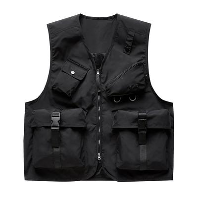 2026 Multi Pocket Hip Hop Techwear Style Tactical Cargo Vest Men Women Outdoor Sport Camping Fishing Waistcoat