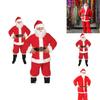 Tradiční pánský kostým Santa Clause s plnovousem, páskem a čepicí v klasické červené a bílé