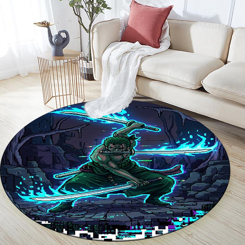 Zoro pattern round rug,Carpet Rug for Living Room Bedroom Playroom ,Non-slip Floor Mat,Holiday Gifts and Birthday Gifts.