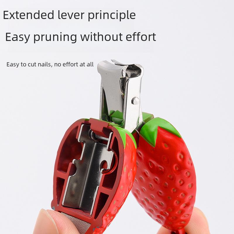 Çilek Anahtar Kolye Mini Katlanır Tırnak Makası - Paslanmaz Çelik, Taşınabilir, Yaratıcı Transformers Tasarımı.