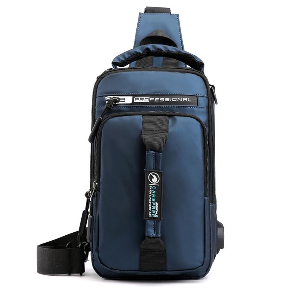 Herren USB-Lade Schulter Umhängetasche Rucksack Diebstahlschutz Wasserdicht Crossbody Taschen Reißverschluss Sport Gürteltaschen Aufbewahrung