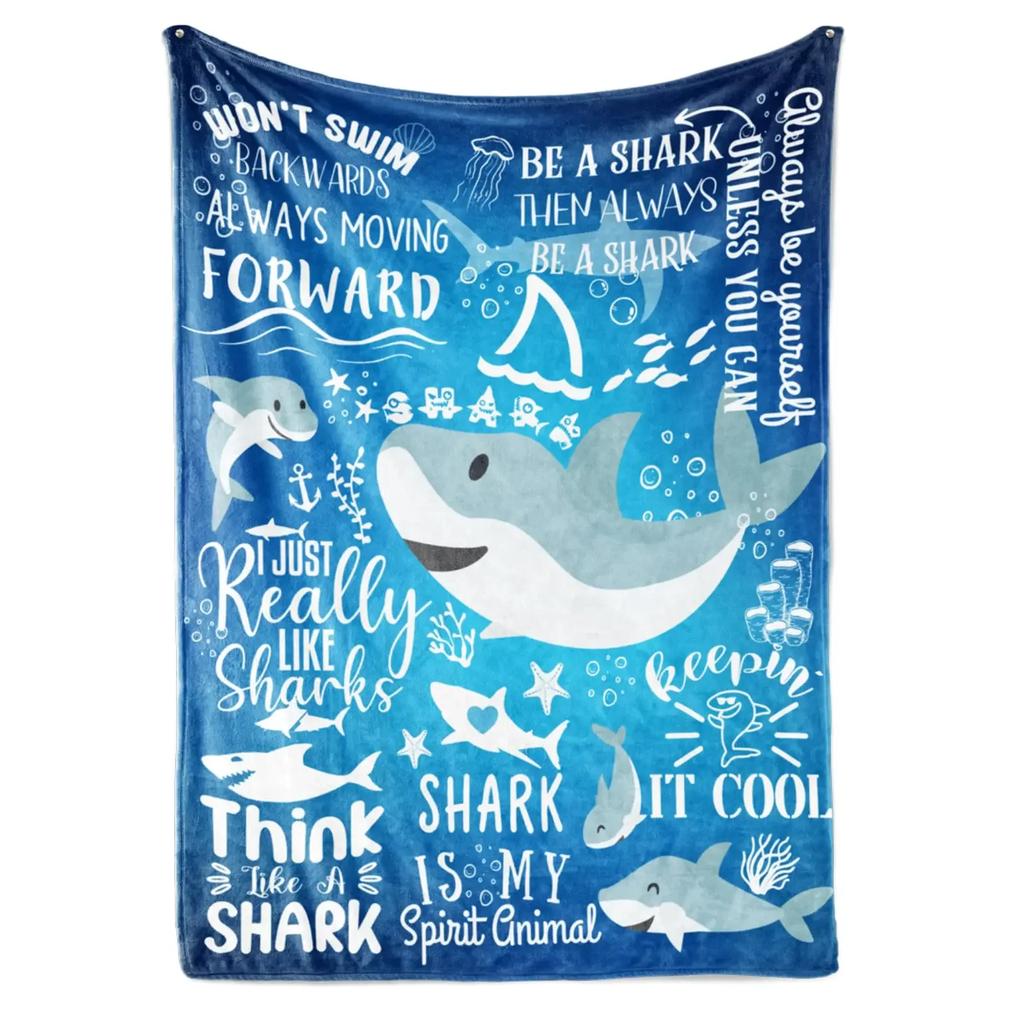 Blanket Shark Blankets Fleece Throw Blanket Ultra Soft Flannel Bed Blanket Warm Fuzzy Plush Blanket 50"X40"